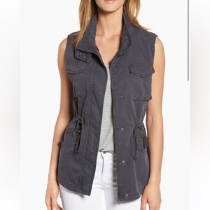 Caslon utility vest with cinchable waist